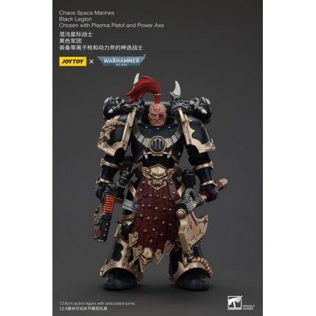 Figura Chaos Space Marines Black Legion con pistola de plasma y hacha de poder