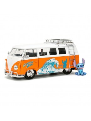Vehículo 1961 VW Bus Stitch con figura de metal