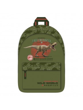 Mochila verde Jurassic World con T-Rex