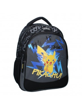 Mochila Pokémon con diseño de Pikachu y rayos azules