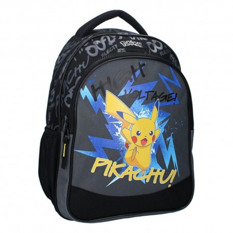 Mochila Pokémon con diseño de Pikachu y rayos azules