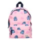 mochila rosa de Lilo y Stitch con diseño de hojas y Stitch