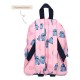 mochila rosa de Lilo y Stitch con diseño de hojas y Stitch