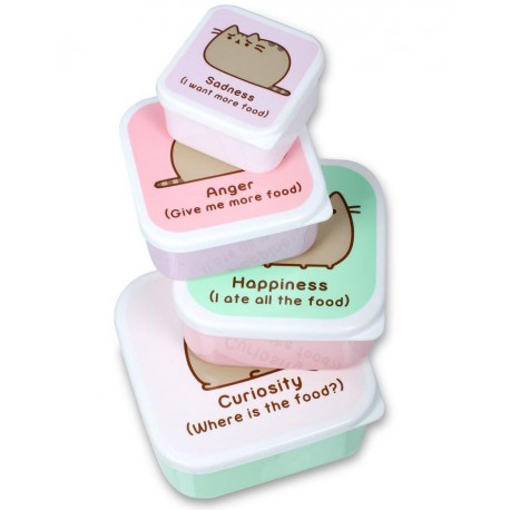 Conjunto de 4 marmitas do gato Pusheen