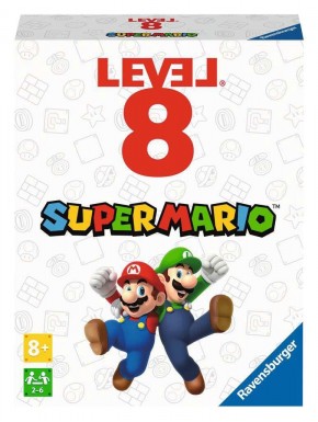 Caja y cartas del juego Level 8 de Super Mario