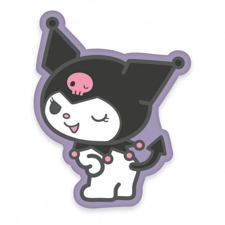Almohada Kuromi Twinkle Sanrio con diseño en negro y rosa de 36 cm