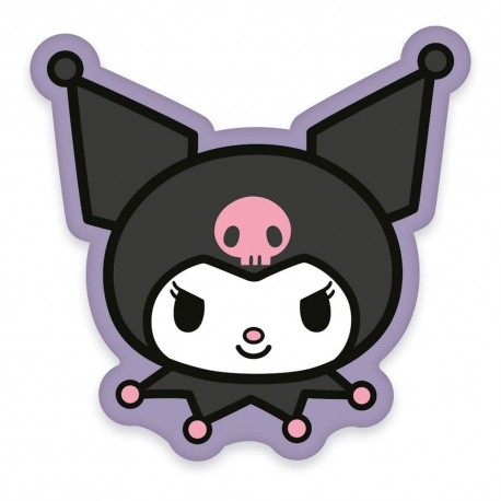 Almofada Kuromi Sanrio 36 cm em preto e roxo