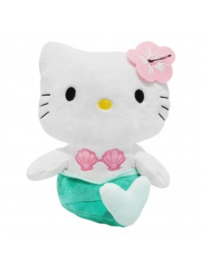 Peluche Hello Kitty sirena 24 cm con detalles rosados y verdes
