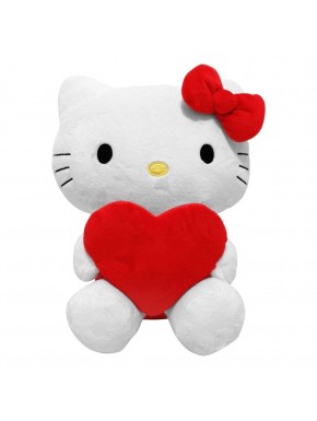 Peluche Hello Kitty con corazón rojo de 14 cm