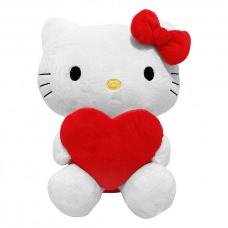 Peluche Hello Kitty con corazón rojo de 14 cm