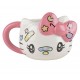 Caneca 3D Hello Kitty cerâmica com laço rosa