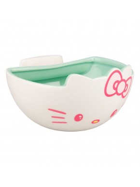 Cuenco de Hello Kitty blanco y rosa