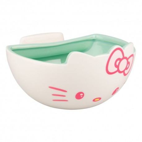 Cuenco de Hello Kitty blanco y rosa
