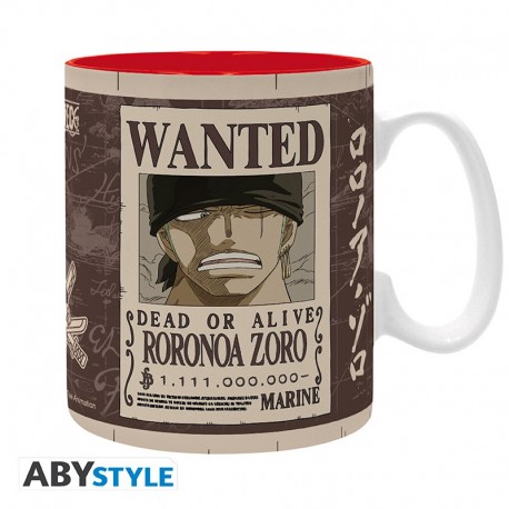Caneca Zoro Wanted de One Piece, 460 ml