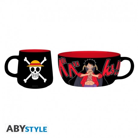 Set de desayuno One Piece con taza y cuenco de Luffy