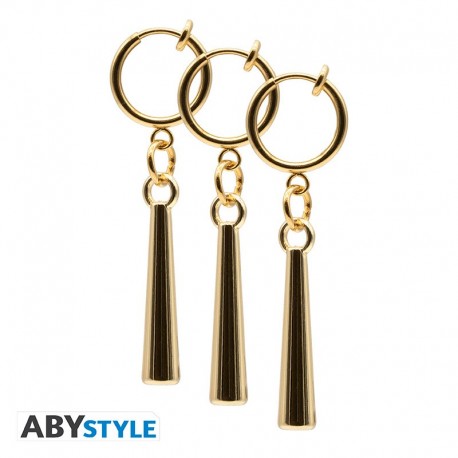 Set de 3 pendientes dorados de Zoro de One Piece