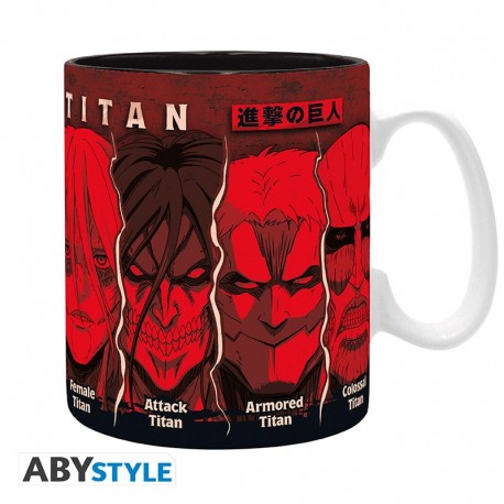 Taza de 460 ml de Attack On Titan con todos los Titanes