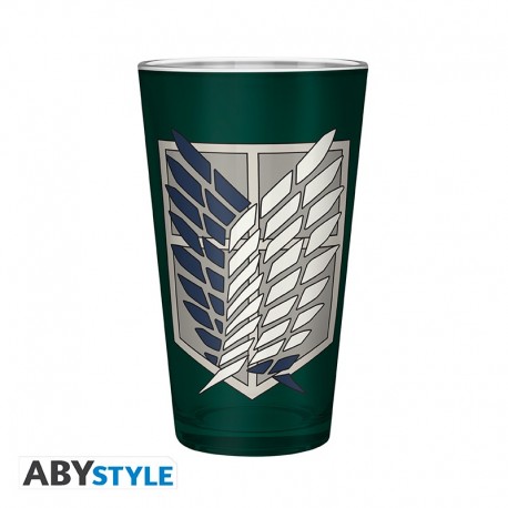 Vaso grande Attack On Titan con símbolo de los Scouts 400ml