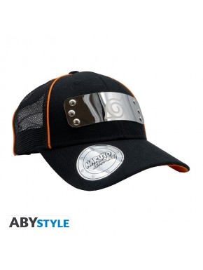 Gorra negra de Naruto con símbolo de Konoha