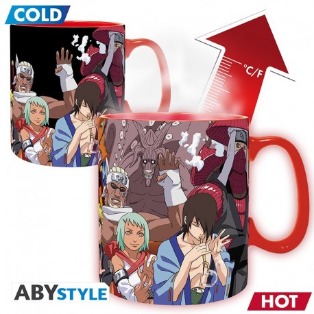Taza Naruto Shippuden que cambia con el calor mostrando personajes Bijû y Jinchûriki