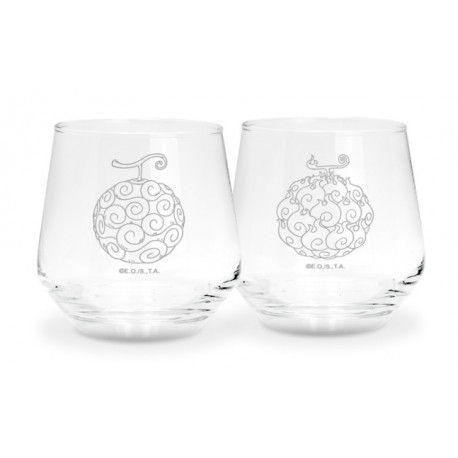 Set de vasos One Piece con diseño de Frutas del Diablo