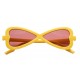 Gafas réplica de Brook de One Piece con marco amarillo y lentes rosas
