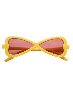 Gafas réplica de Brook de One Piece con marco amarillo y lentes rosas