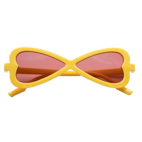 Gafas réplica de Brook de One Piece con marco amarillo y lentes rosas