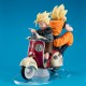 Diorama Dragonball Z Goku e Gohan em motocicleta