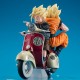 Diorama Dragonball Z Goku e Gohan em motocicleta