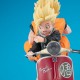 Diorama Dragonball Z Goku e Gohan em motocicleta