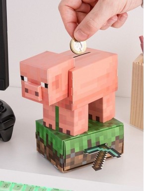 Tirelire cochon Minecraft 16 cm avec pièce