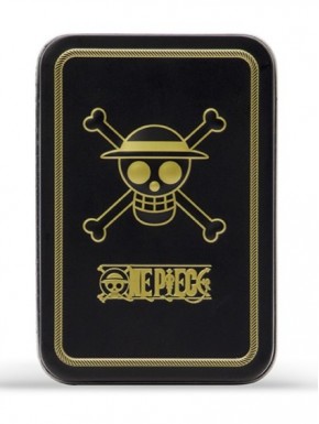 Baraja de cartas One Piece con estuche metálico negro