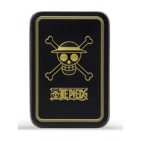 Baraja de cartas One Piece con estuche metálico negro