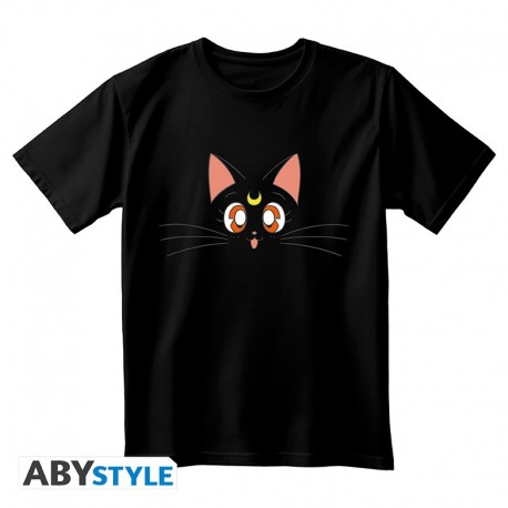 Camiseta preta de Luna de Sailor Moon design unissex