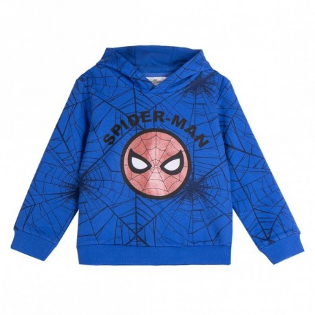 Sweat à capuche bleu de Spiderman pour enfants avec capuche, design de toile