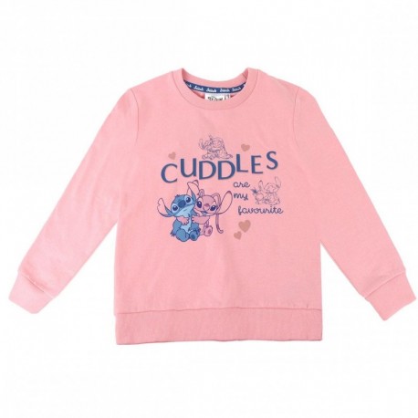 Sweatshirt enfant rose de Stitch avec message romantique