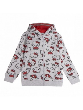 Sweat à capuche gris Hello Kitty pour filles