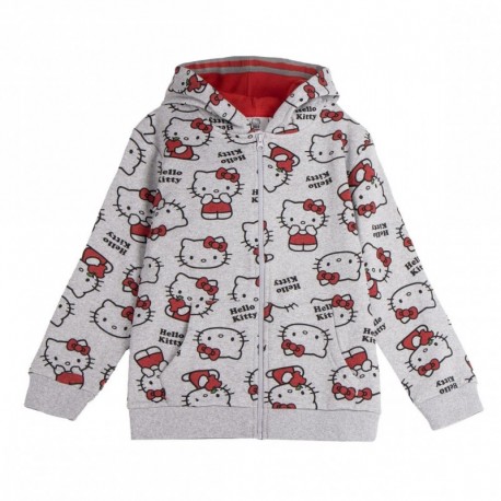 Sweat à capuche gris Hello Kitty pour filles