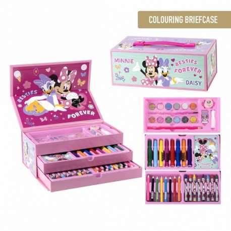 Maleta de colorir Minnie com materiais artísticos
