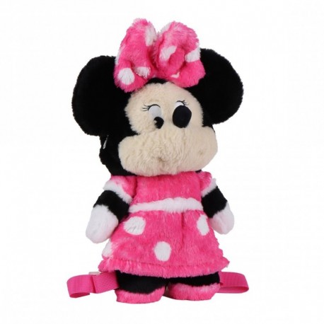 Mochila infantil de peluche Minnie fucsia