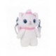 Bolso peluche Marie Disney blanco con lazo rosa