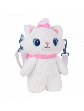 Bolso peluche Marie Disney blanco con lazo rosa