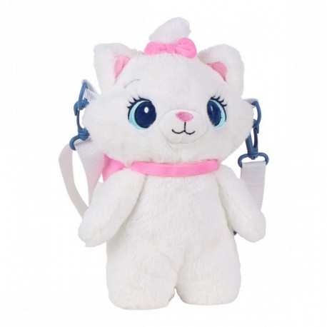 Sac peluche Marie Disney blanc avec nœud rose