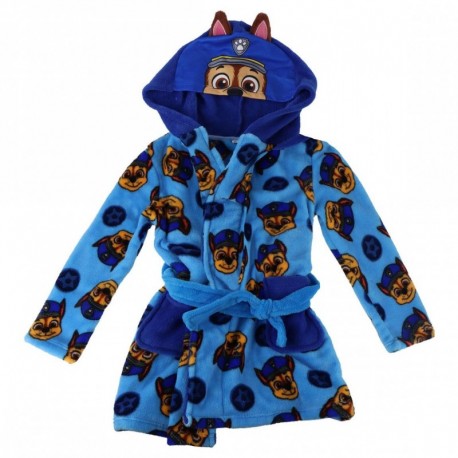 Peignoir bleu Pat'Patrouille pour enfants avec capuche et oreilles