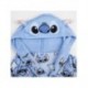 Peignoir bleu Stitch pour enfants avec capuche et ceinture