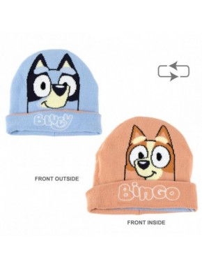 Bonnet réversible Bluey et Bingo, 100% acrylique.