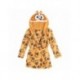 Peignoir Bluey orange en coral fleece avec capuche et dessins