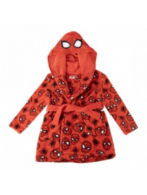 Peignoir rouge Spiderman avec capuche pour enfants