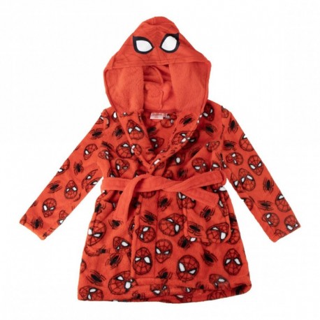 Peignoir rouge Spiderman avec capuche pour enfants